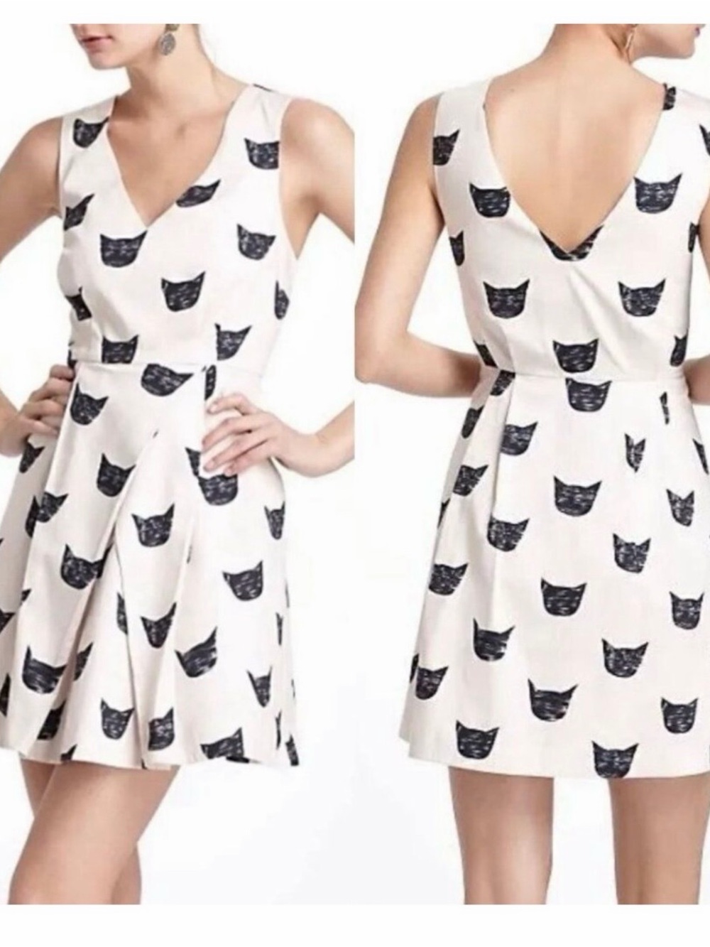 Anthropologie Leah Reena Goren Cat Feline Dress 0607